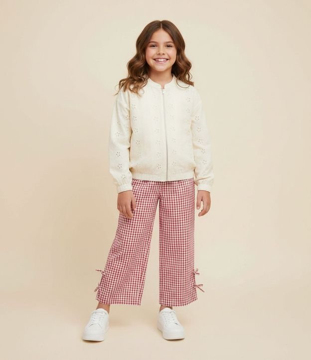 Campera Bomber Infantil en Laise con Bordado Floral – Talle 5 a 14 años