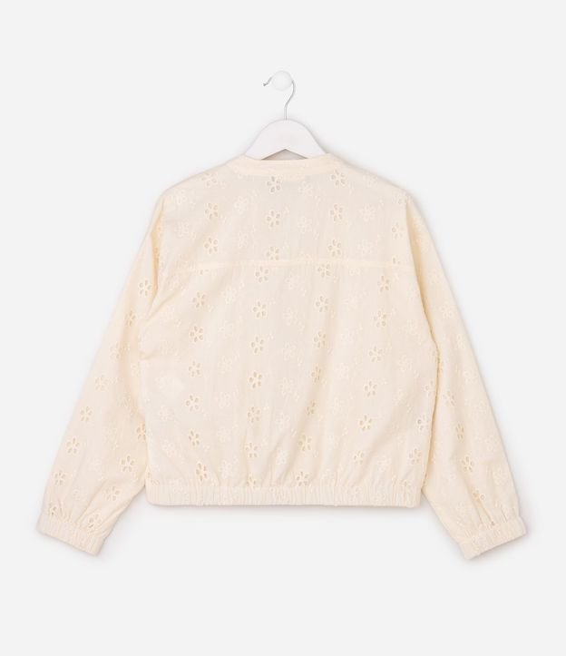 Campera Bomber Infantil en Laise con Bordado Floral – Talle 5 a 14 años 3