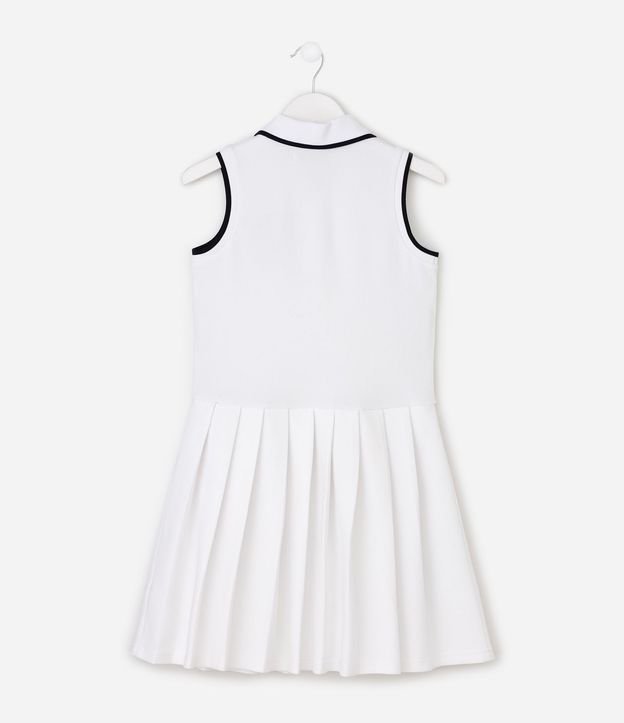Vestido Tenista Plegado Infantil con Bordado Delantero - Talle 5 A 16 años 3