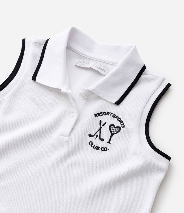 Vestido Tenista Plegado Infantil con Bordado Delantero - Talle 5 A 16 años 5