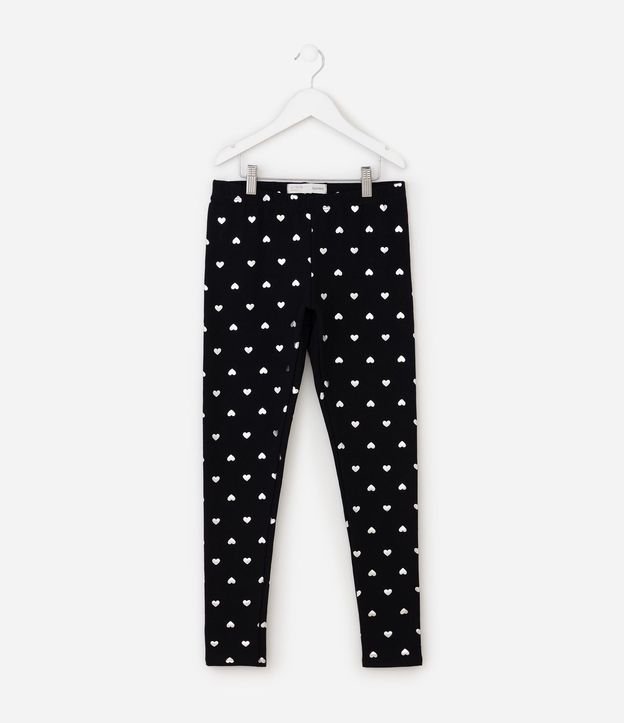 Pantalón Infantil Legging con Estampa de Corazón en Foil – Talle 5 a 14 años 3