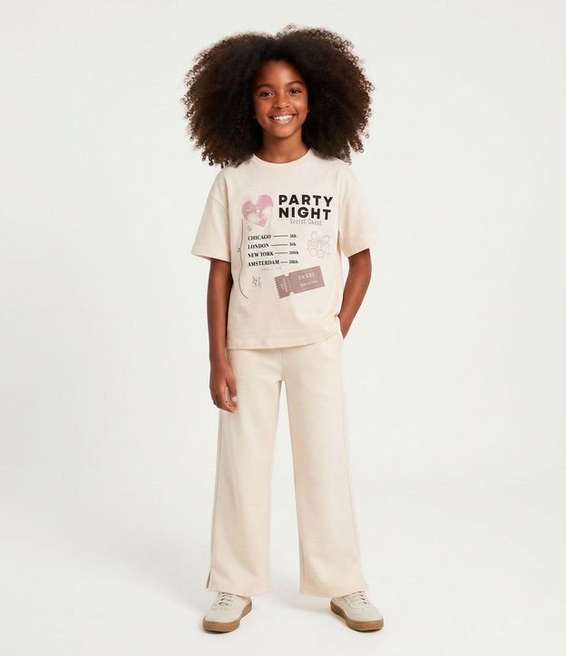 Remera Infantil Oversized con Lettering Party Night – Talle 7 a 14 años