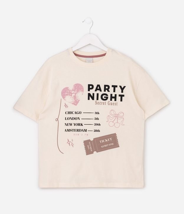 Remera Infantil Oversized con Lettering Party Night – Talle 7 a 14 años 2