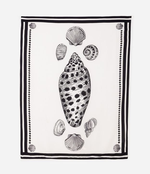 Pareo de Playa en Viscosa con Estampa de Caracolas 2