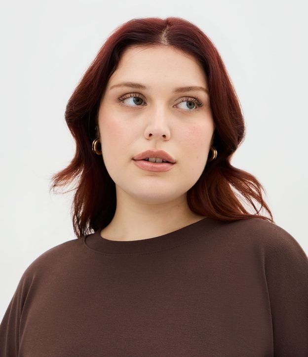 Blusa en Rib Sin Sisa con Cuello Redondo Curve & Plus Size 3