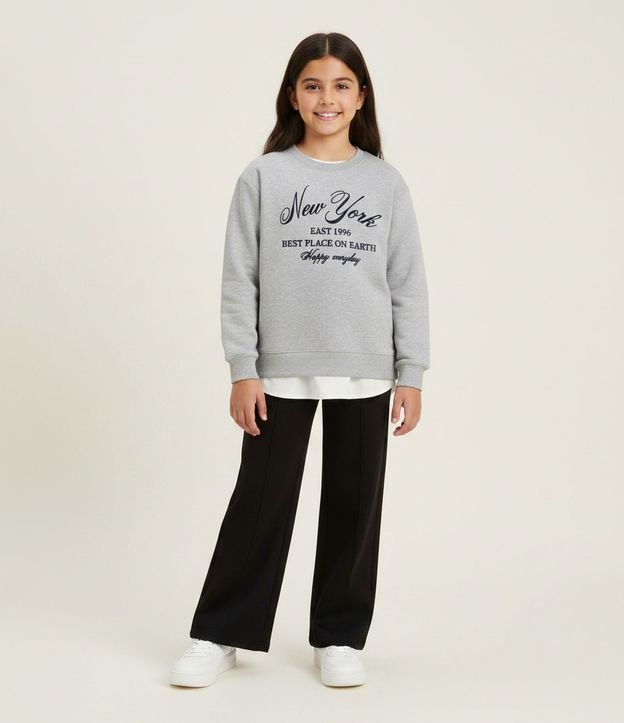 Saco Infantil Algodón con Ruedo de Camisa y Lettering - Talle 7 a 14 años