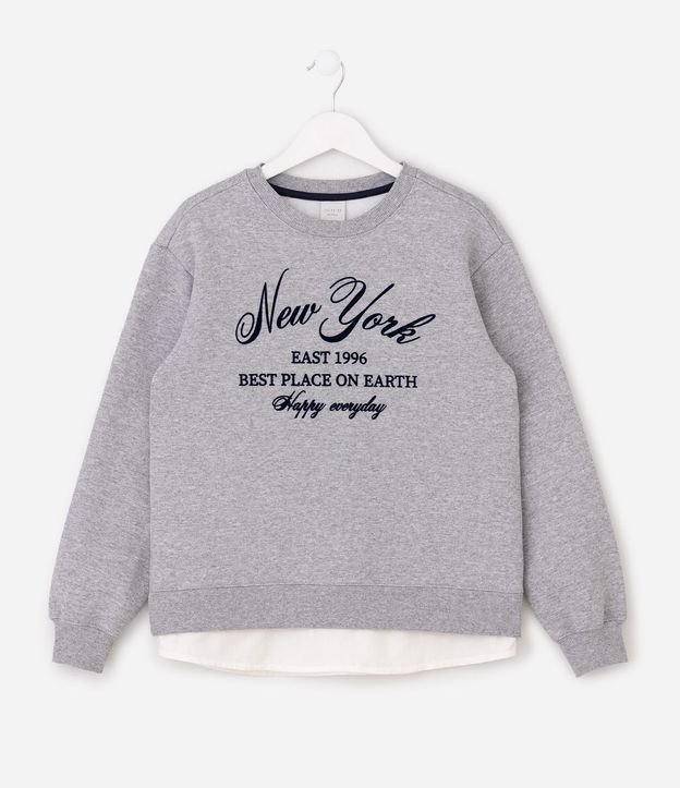 Saco Infantil Algodón con Ruedo de Camisa y Lettering - Talle 7 a 14 años 2