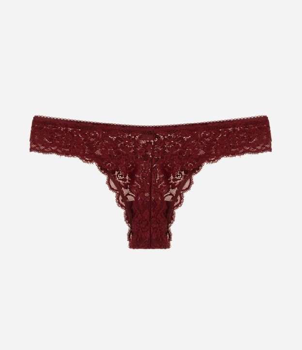 Bombacha Bikini Hilo en Encaje Floral con Moña en la Cintura 6