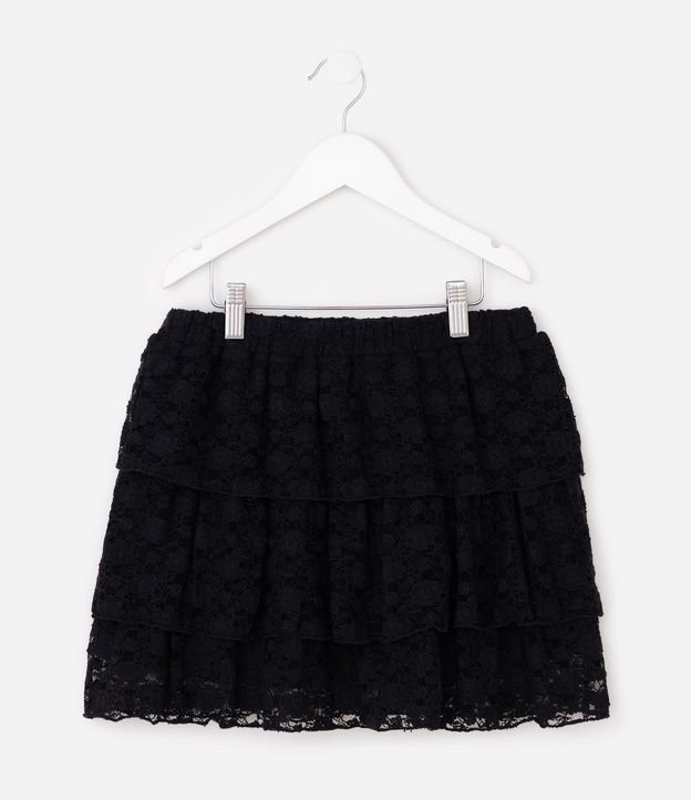 Pollera Infantil Godê en Encaje con Capas – Talle 5 a 14 años 3