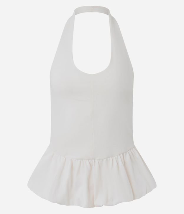Blusa Frente Única en Algodón con Ruedo Peplum