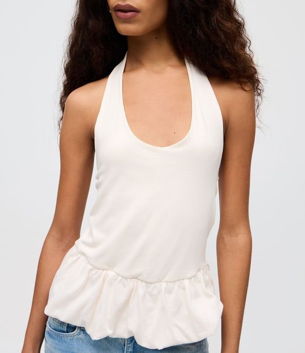 Blusa Frente Única en Algodón con Ruedo Peplum 3