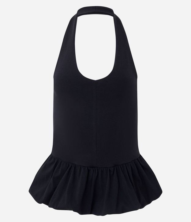 Blusa Frente Única en Algodón con Ruedo Peplum 5