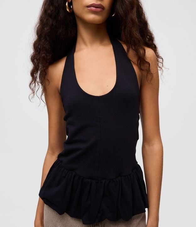 Blusa Frente Única en Algodón con Ruedo Peplum 3