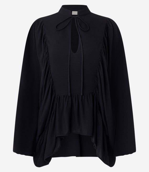 Blusa en Viscosa con Manga Murciélago y Lazo en el Escote 5