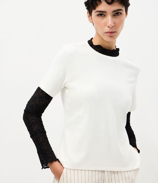 Blusa Básica con Manga Corta y Cuello Redondo 2