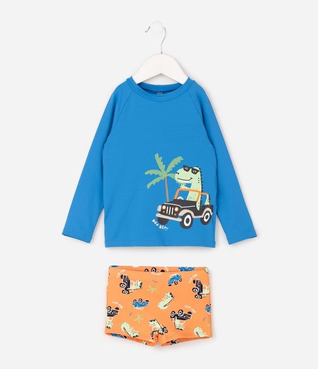 Conjunto Infantil con Protección UV y Estampa Dino - Talle 1 a 4 años 1