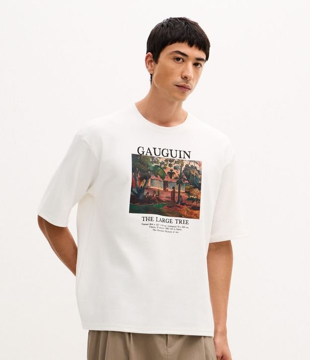 Remera en Algodón con Estampa de Cuadro Gauguin 2