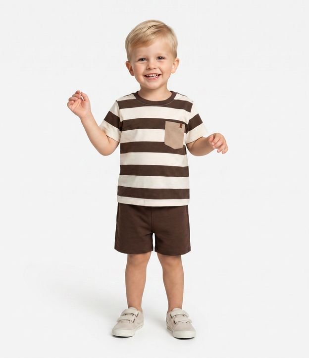 Conjunto Infantil Remera Rayada con Bermuda – Talle 1 a 5/6 años