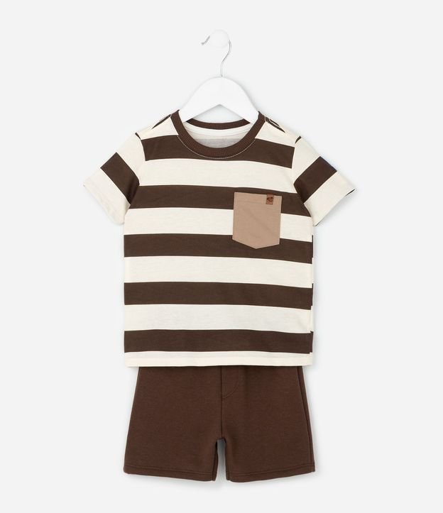 Conjunto Infantil Remera Rayada con Bermuda – Talle 1 a 5/6 años 2