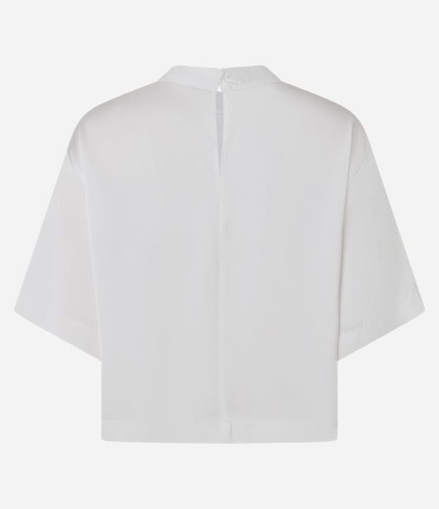 Blusa Satinada con Cuello Alto y Mangas Cortas 6