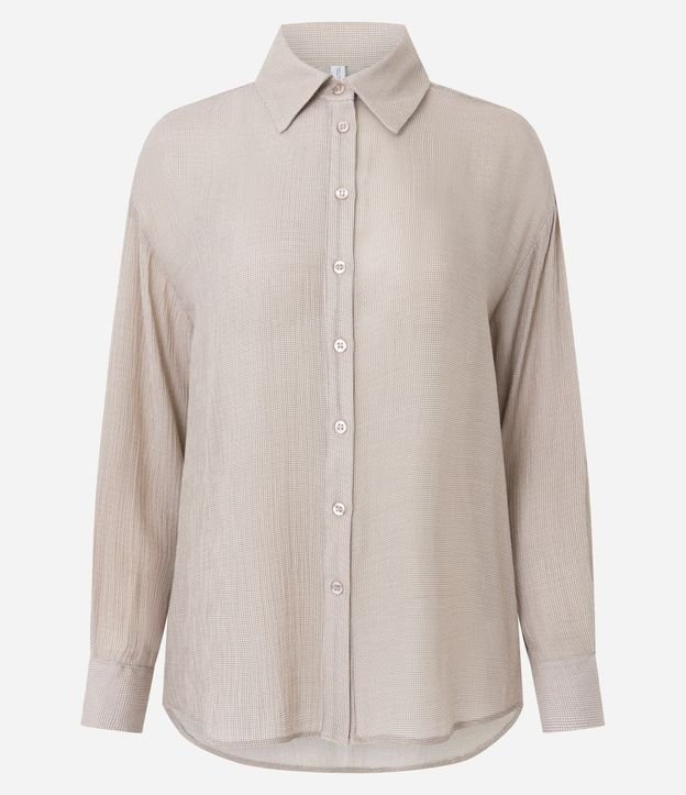 Camisa en Chalis con Manga Larga y Efecto Arrugado