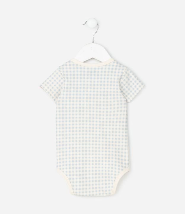 Body Infantil con Estampa de Vichy y Osos en Relieve – Talle RN a 18 Meses 3