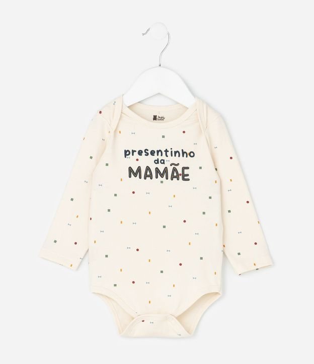 Body Infantil con Lettering Presentinho da Mamãe – Talle RN a 18 Meses