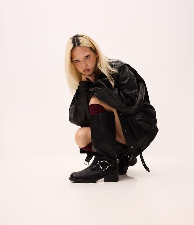 Bota Biker Boot en PU con Detalle en Metal en el Lateral 1