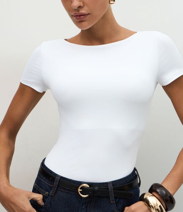 Blusa Regular en Poliamida con Escote Bote 3