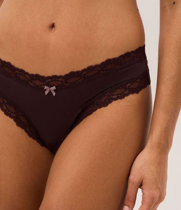 Kit 02 Bombachas Bikini Hilo con Encaje Contrastante 7