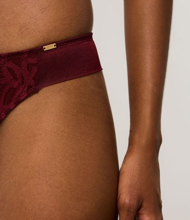 Bombacha Bikini Hilo Doble en Encaje con Textura Geométrica 3