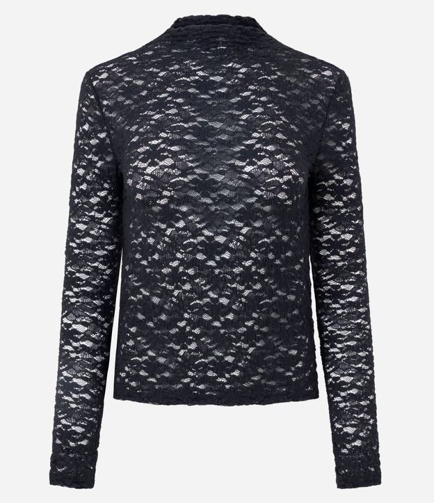 Blusa Justa en Encaje con Manga Larga 5