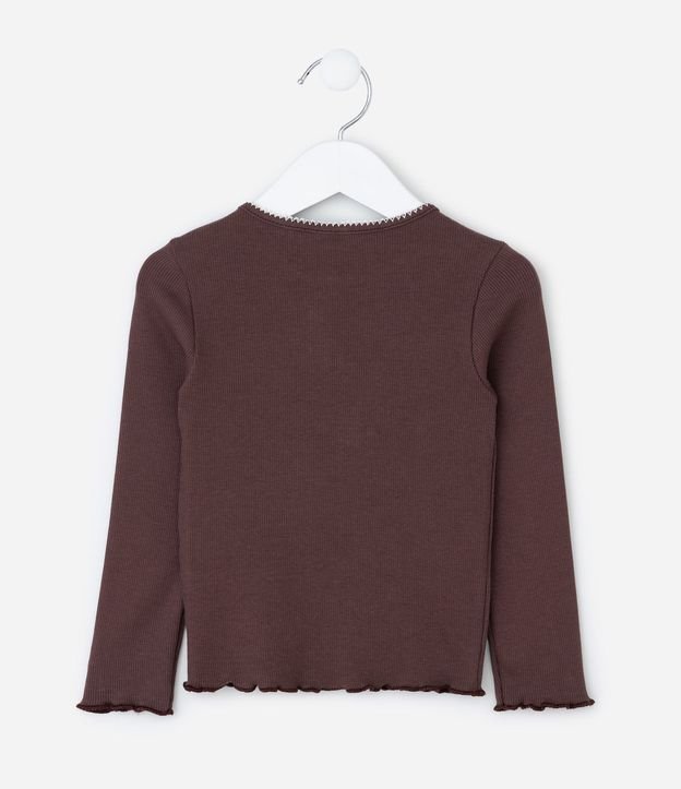 Blusa Infantil Acanalada con Bordado Flor – Talle 1 a 5/6 años 3