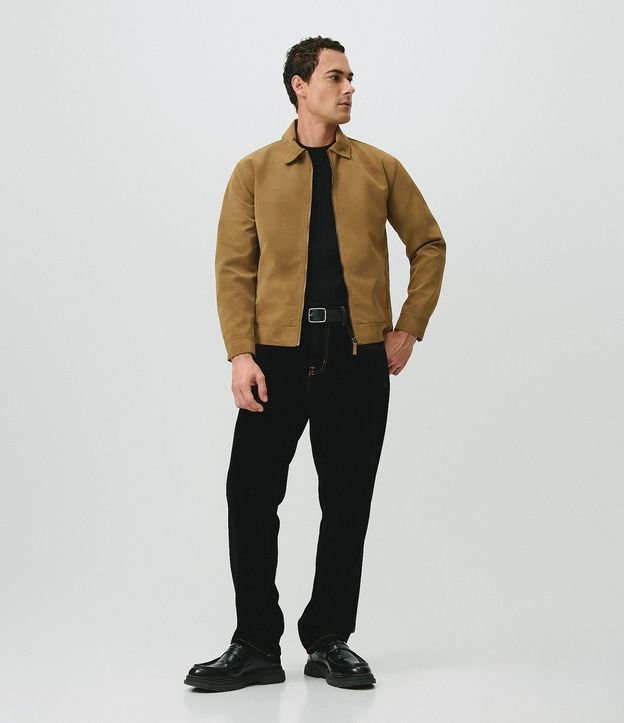 Campera Harrington en Gamuza con Cuello Inglés 3