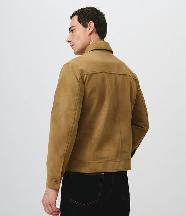 Campera Harrington en Gamuza con Cuello Inglés 4