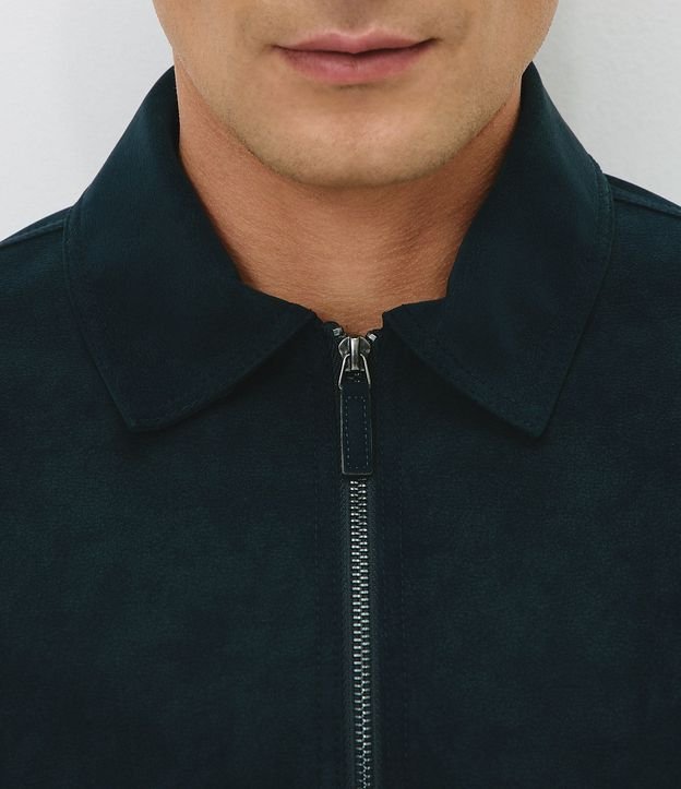 Campera Harrington en Gamuza con Cuello Inglés 2