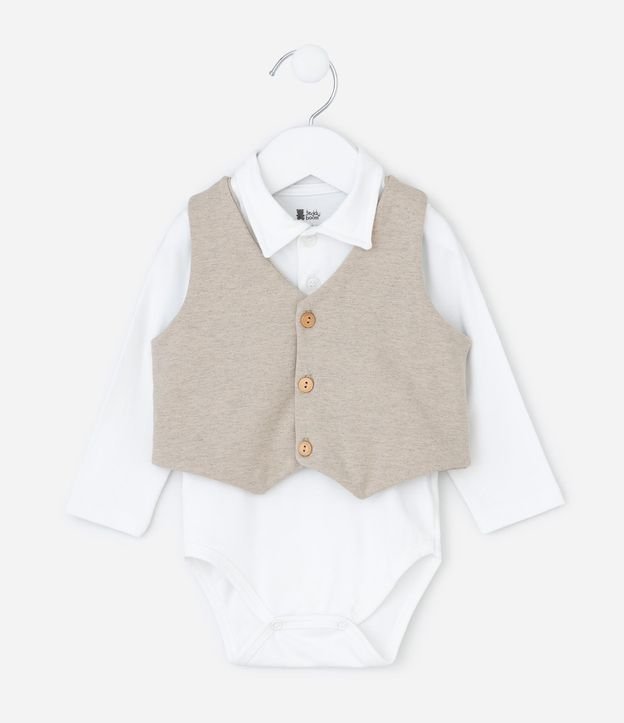 Conjunto Infantil con Body Polo y Chaleco - Talle 0 a 18 Meses 3