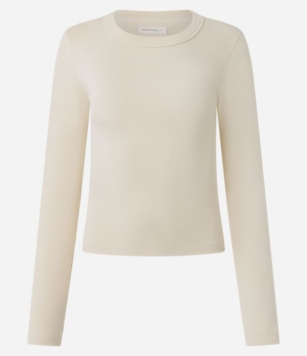 Blusa Básica Acanalada en Rib con Cuello Redondo 2