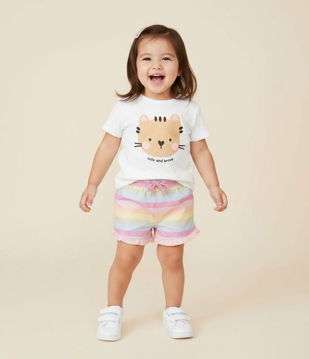 Short Infantil con Estampado Rayada y Cordón – Talle 1 a 6 años