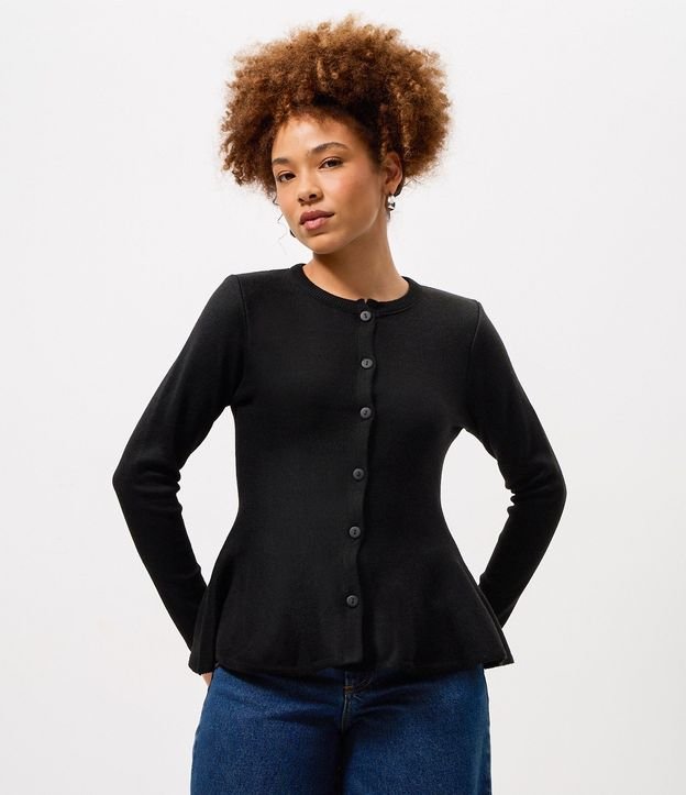Saco Peplum en Tricot con Botones