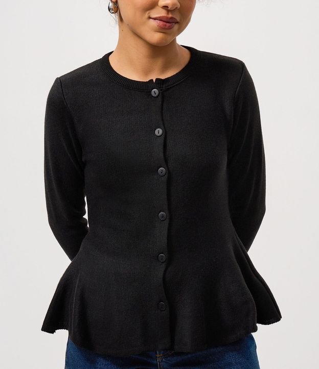 Saco Peplum en Tricot con Botones 3