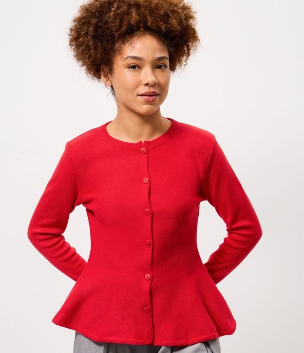 Saco Peplum en Tricot con Botones