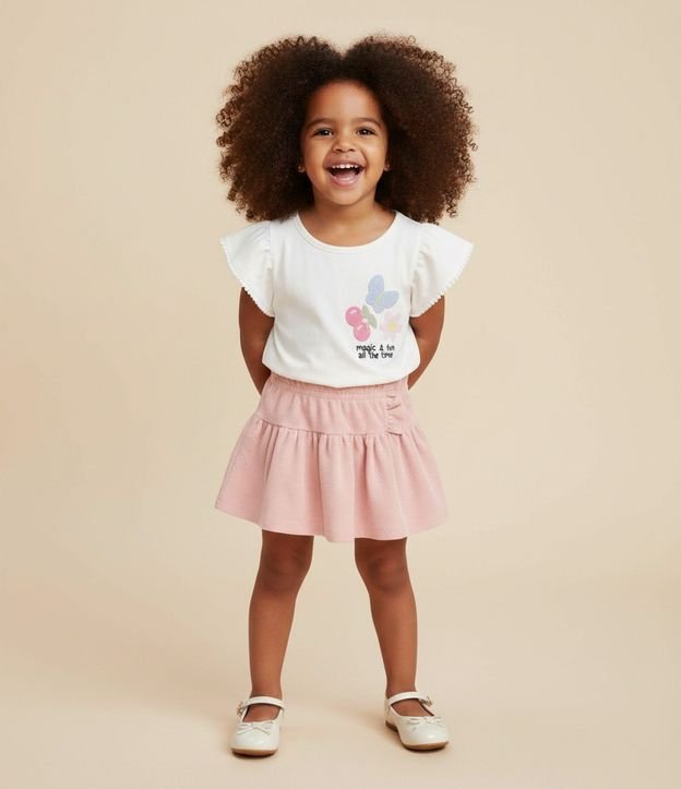 Blusa Infantil con Aplicaciones en Efecto Ganchillo – Talle 1 a 6 años