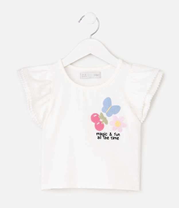 Blusa Infantil con Aplicaciones en Efecto Ganchillo – Talle 1 a 6 años 2