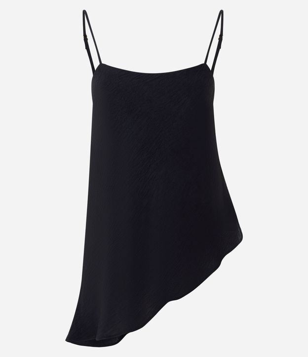 Blusa en Airflow Texturizado con Punta Asimétrica