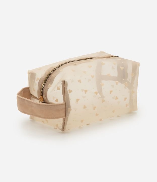 Neceser Rectangular Mediana con Estampado de Corazones 1