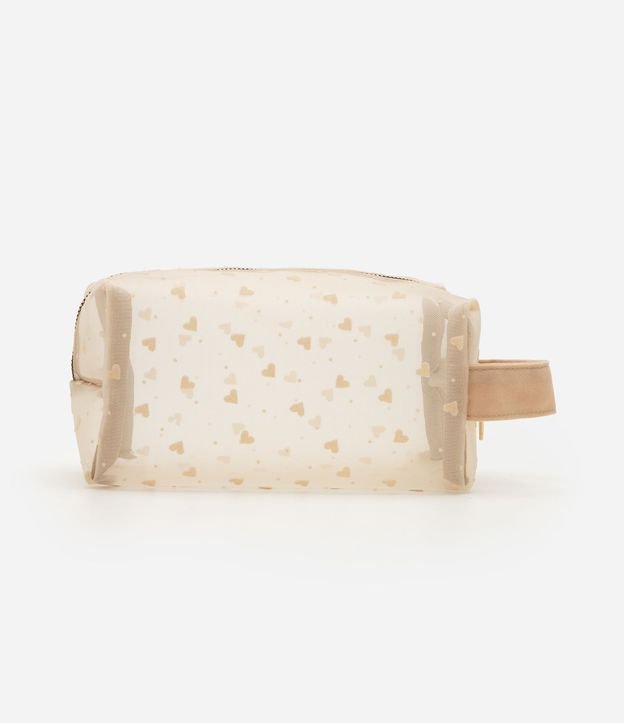 Neceser Rectangular Mediana con Estampado de Corazones 3