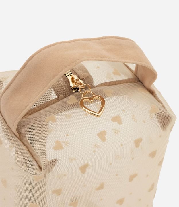 Neceser Rectangular Mediana con Estampado de Corazones 5
