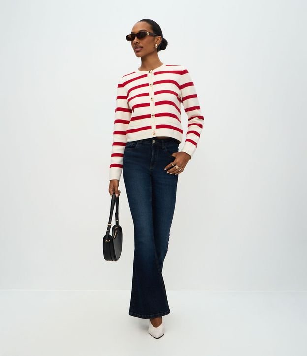 Pantalón Flare Jeans con Bolsillos Funcionales