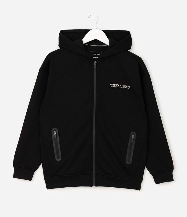 Saco Infantil en Tech Fleece con Cremallera y Capucha – Talle 5 a 14 años
